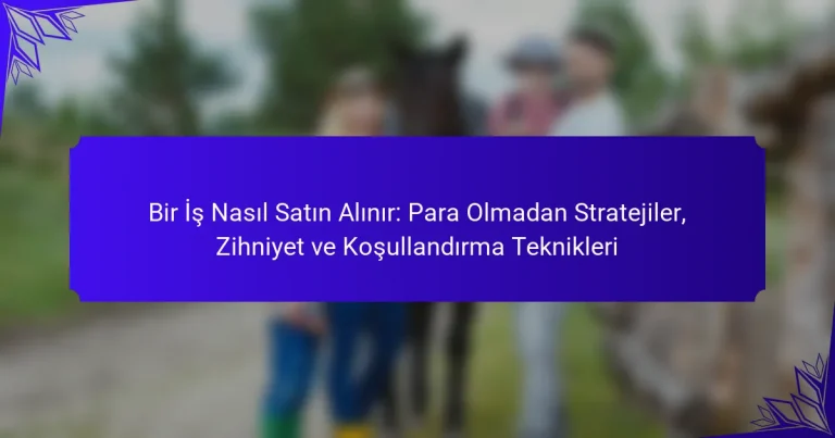 Bir İş Nasıl Satın Alınır: Para Olmadan Stratejiler, Zihniyet ve Koşullandırma Teknikleri