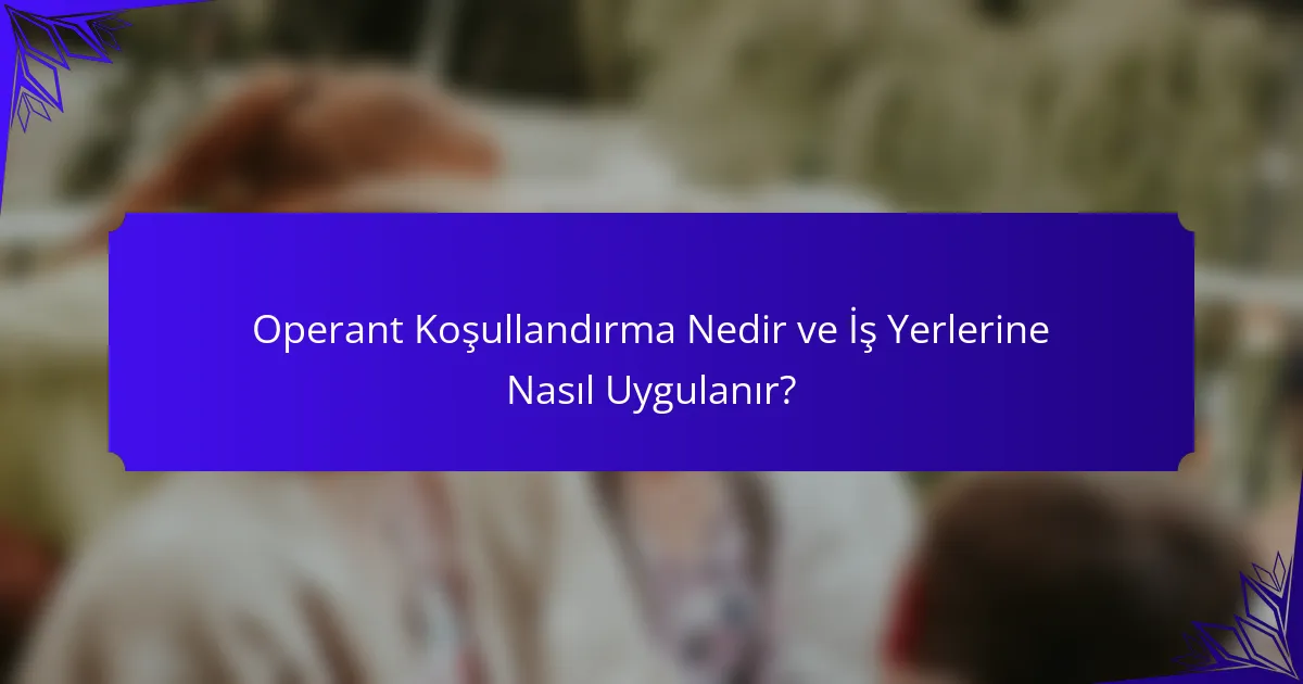 Operant Koşullandırma Nedir ve İş Yerlerine Nasıl Uygulanır?